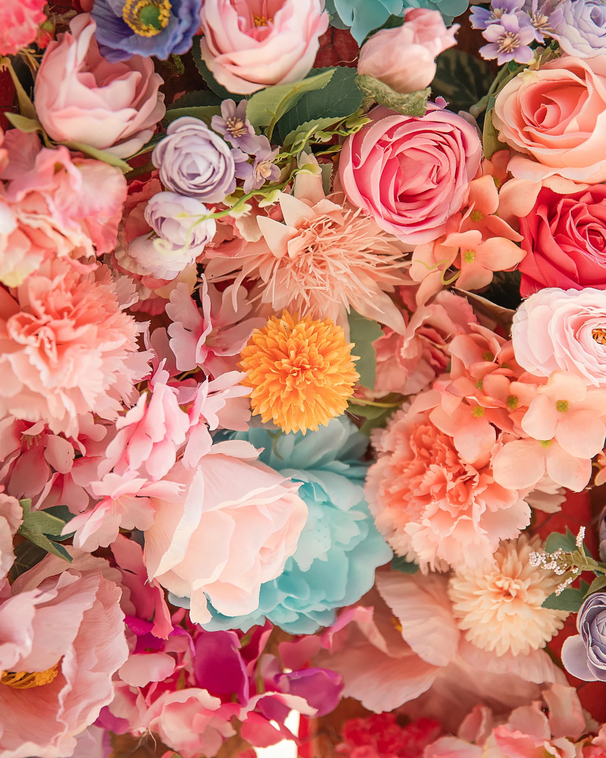 Détail floral aux tons pastel